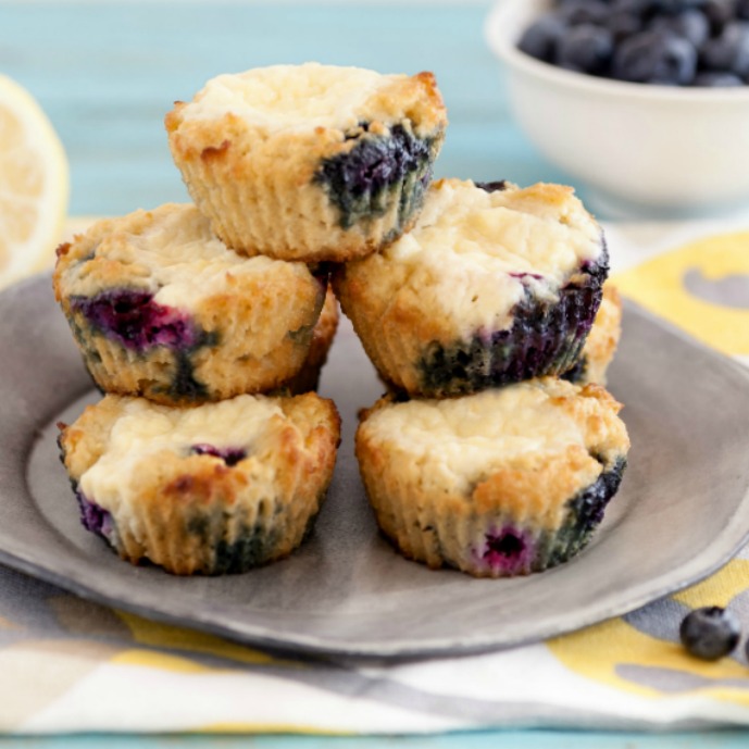 Lemon Blueberry Cheese Danish Muffins- Low Carb & Gluten Free