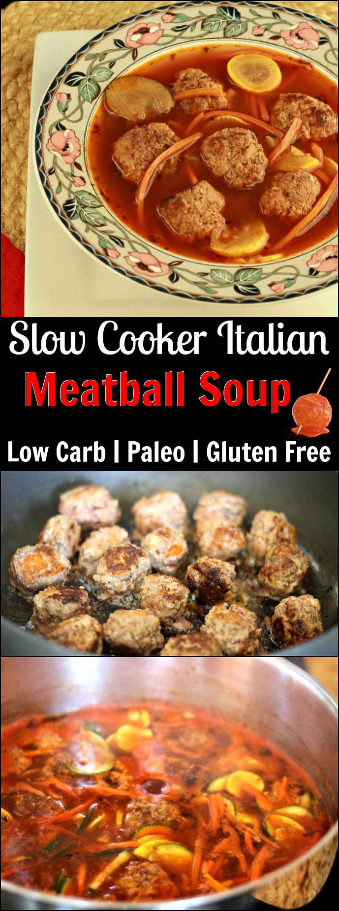 Paleo Italian Meatball Soup- Low carb and paleo