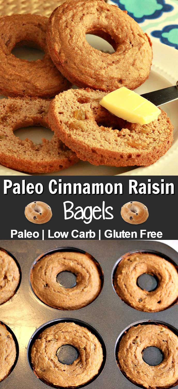 Paleo Plain or Cinnamon Raisin Bagels- Low Carb & Gluten Free