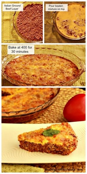 Easy paleo Hamburger Pie, crust free, low carb.