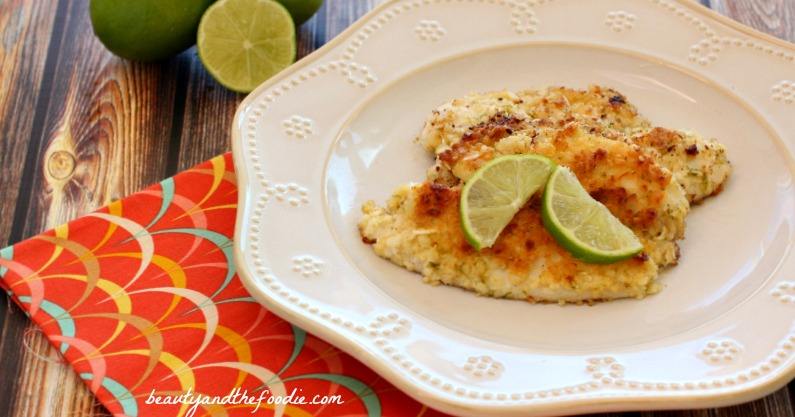 Garlic Lime Filet of Fish with garlic lime butter/ grain free, paleo , low carb / beautyandthefoodie.com