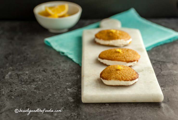 Paleo Lemon Cream Sandwich Cookies grain free with low carb version