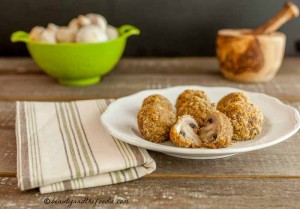 Crispy Oven Fried Garlic Mushrooms, grain free, low carb, and simply delicious