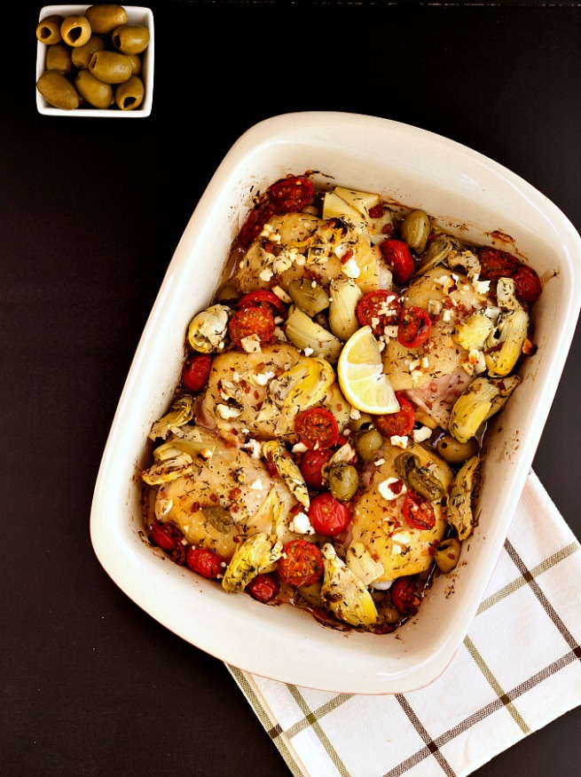 Easy Greek Chicken Bake- Low carb & Paleo