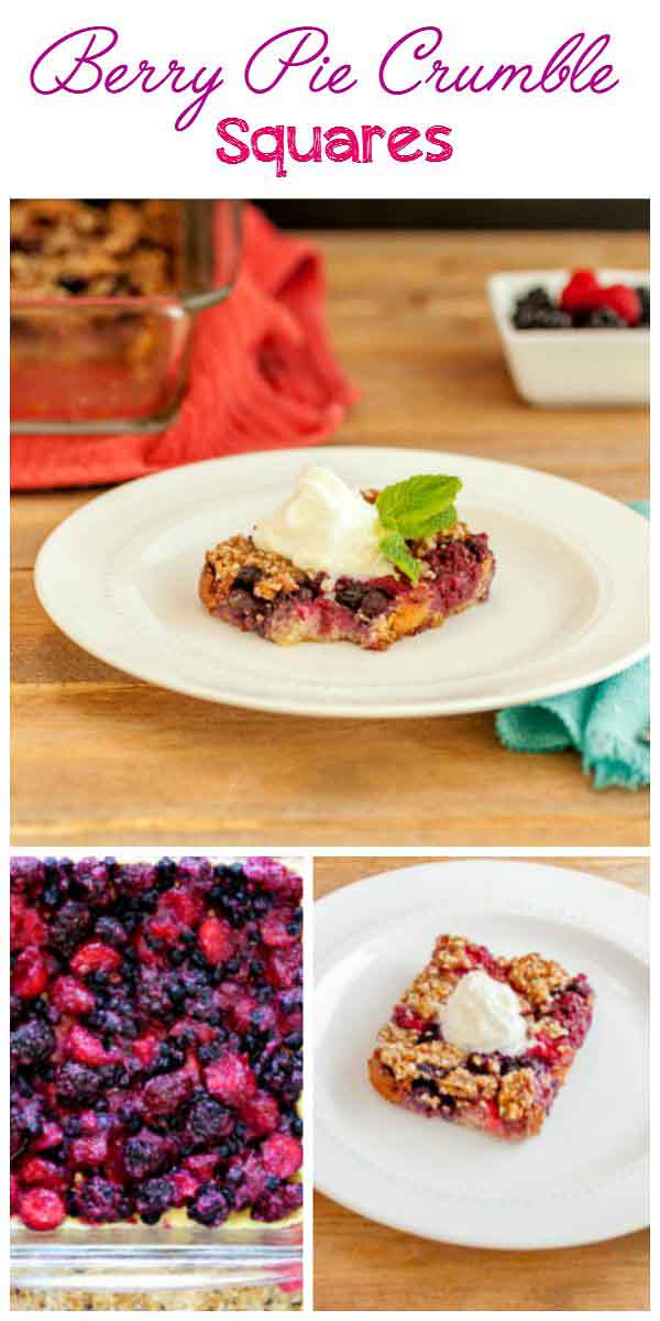 Berry Pie Crumble Squares, paleo, low carb and gluten free.