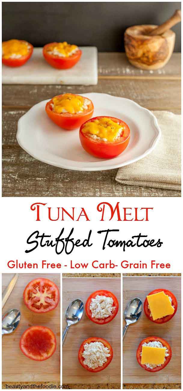 Tuna Melt Stuffed Tomatoes, grain free, low carb and primal