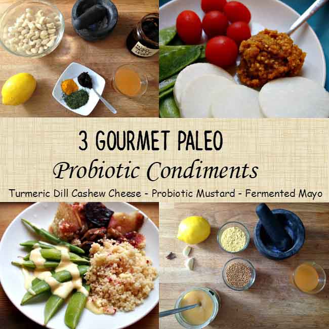 3 Paleo Probiotic Condiments- easy to make, healthy grain free condiments
