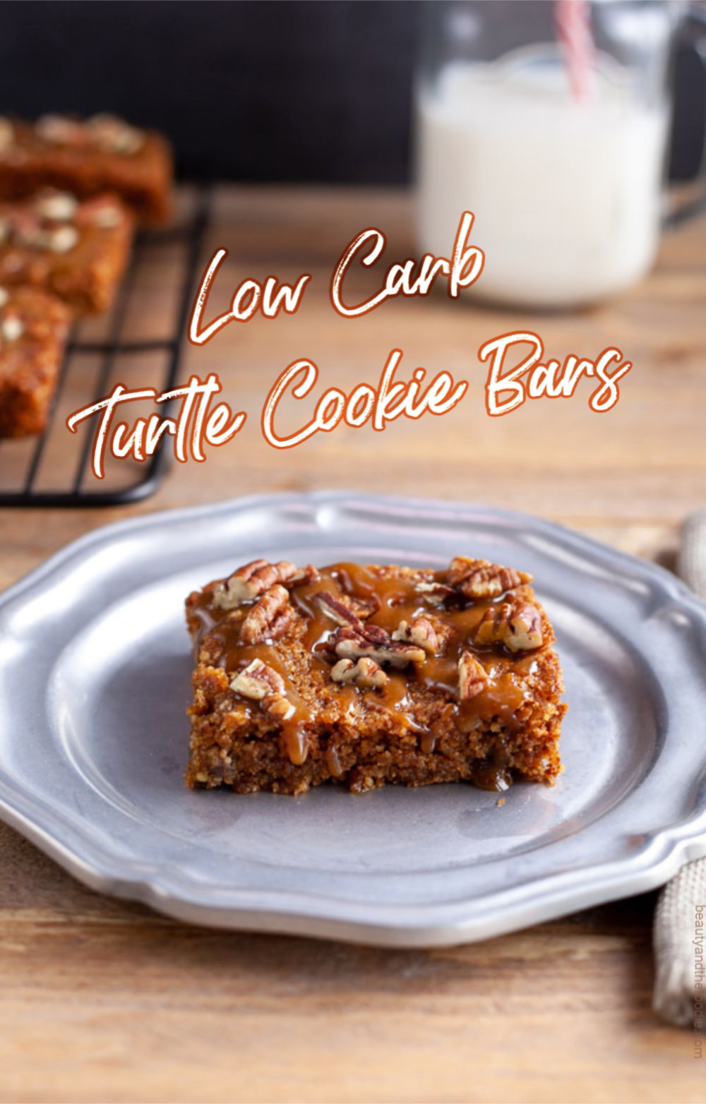 Keto Low Carb Turtle Cookie Bars