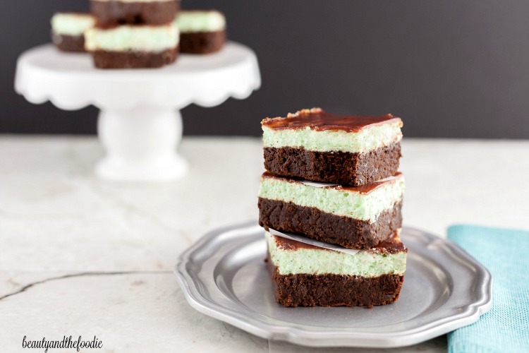 Cream Mint Brownie Bars Beauty and the Foodie