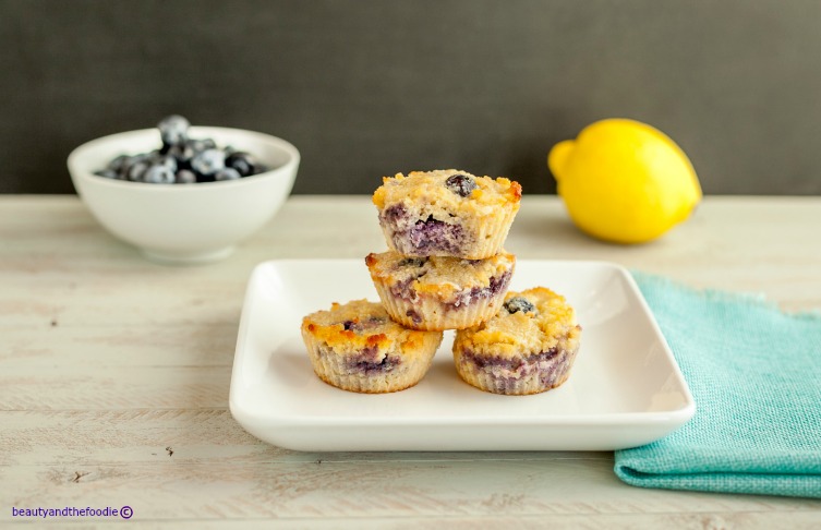 Glazed Lemon Berry Muffins- paleo, gluten free and low carb