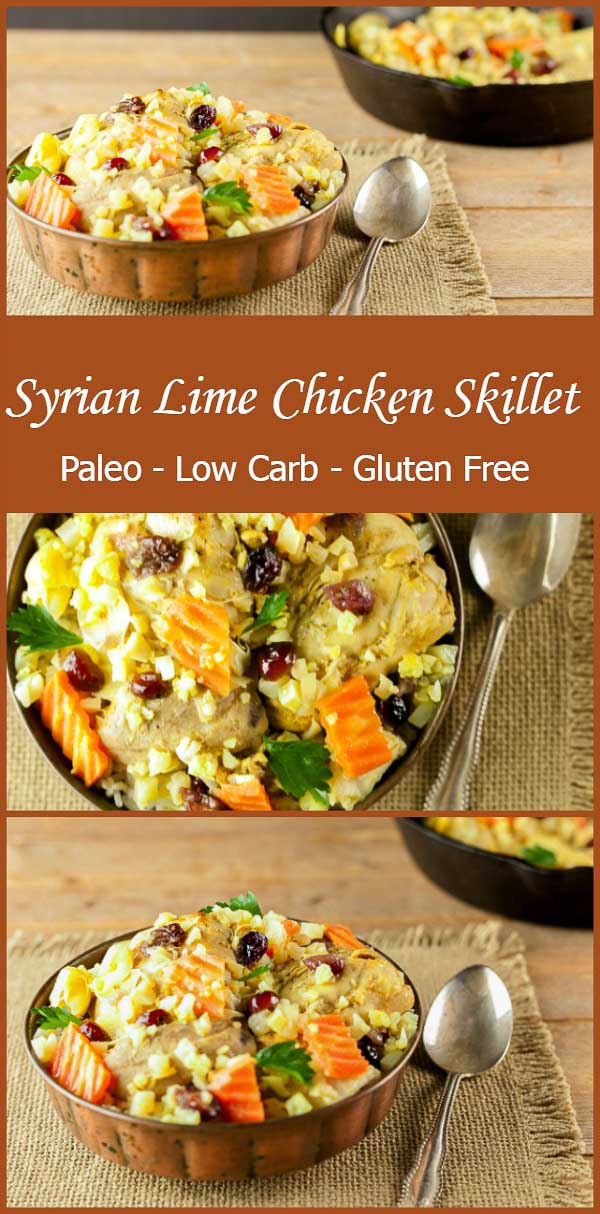 Syrian Lime Chicken Skillet. Paleo, low carb, keto and gluten free.