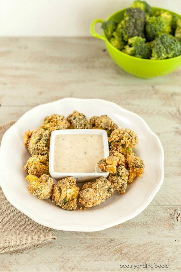 Oven Fried Breaded Broccoli Bites - Paleo, low carb and gluten free