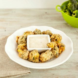 Oven Fried Breaded Broccoli Bites. Paleo, low carb and gluten free