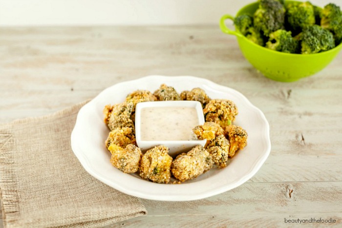 Oven Fried Breaded Broccoli Bites. Paleo, low carb and gluten free
