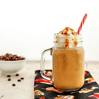 Vanilla Caramel Frappuccino- Low carb and paleo versions. A yummy, frosty, flavored coffee drink!