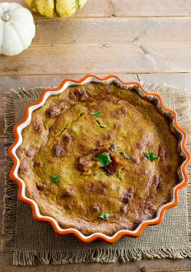 Savory Bacon Pumpkin Mock Souffle- Gluten Free, Low Carb, and Primal.