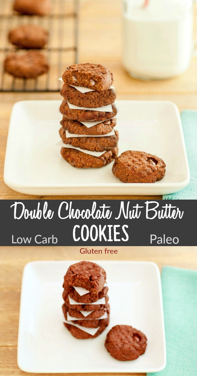 Double Chocolate Nut Butter Cookies- Low Carb & Paleo