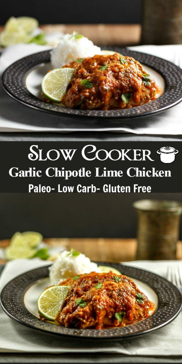 Slow Cooker Garlic Chipotle Lime Chicken Beauty and the Foodie
