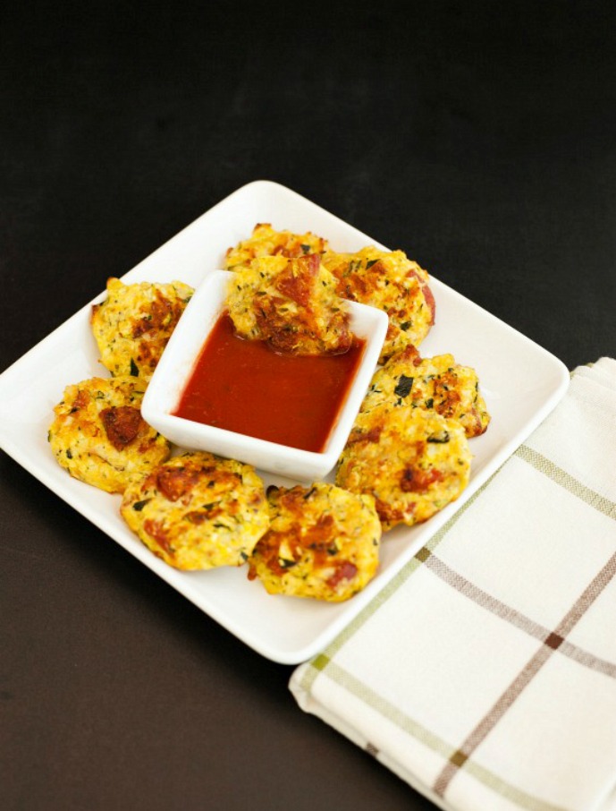 Easy Pizza Zucchini Tots Low Carb- Gluten free and low carb