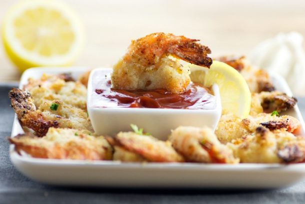 Oven Fried Garlic Parmesan Shrimp - Beauty and the Foodie