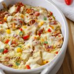Bacon Chicken Alfredo Squash Noodle Bake - Low Carb & Gluten Free