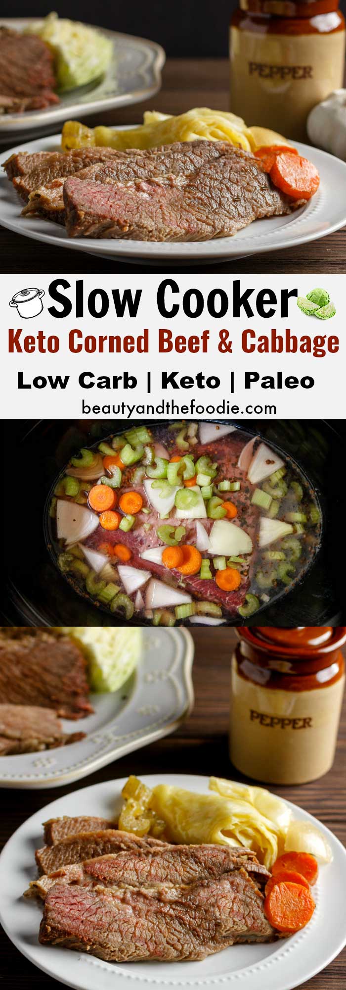 Slow Cooker Corned Beef Cabbage- low Carb & Paleo