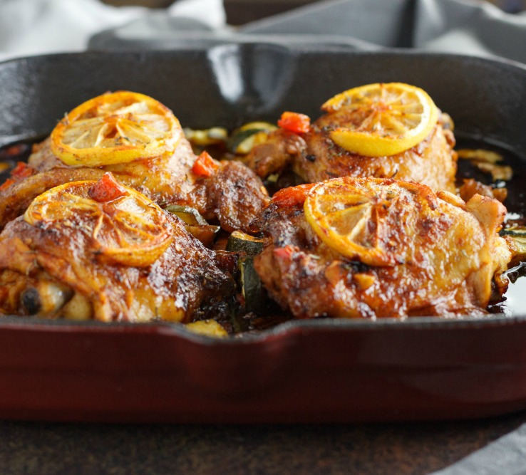 One Skillet Keto Portuguese Style Chicken- low carb, paleo and Whole30. 