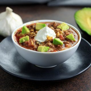 Keto Instant Pot Chunky Chili with Slow Cooker Option- low carb, paleo and whole 30 option.