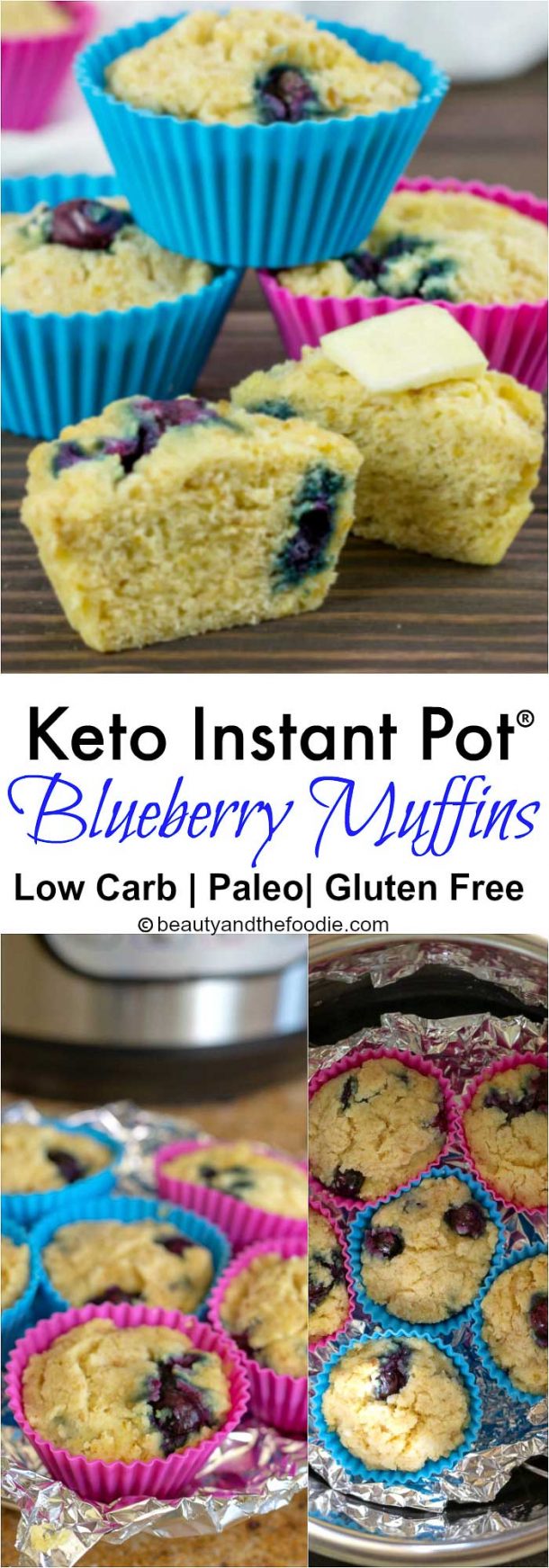 Keto Instant Pot Blueberry Muffins Beauty and the Foodie