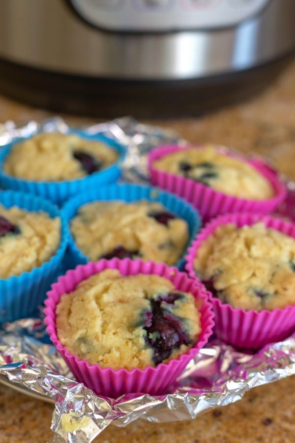 Keto Instant Pot Blueberry Muffins