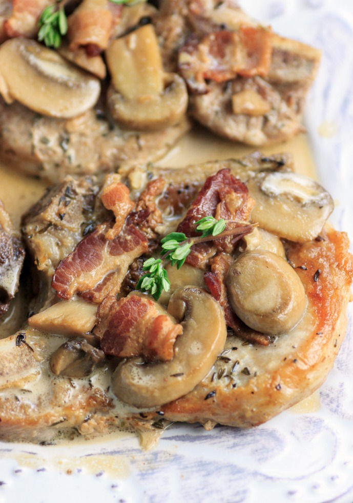 Instant pot smothered pork best sale chops with mushroom gravy