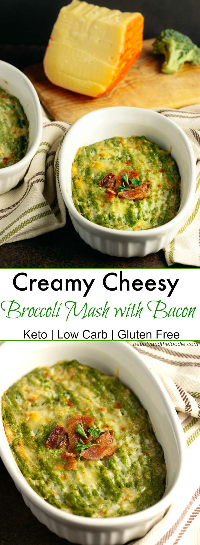 Creamy Cheesy Broccoli Mash with Bacon- #mahón-menorcacheese, #cheesefromspain, #eruocheeses