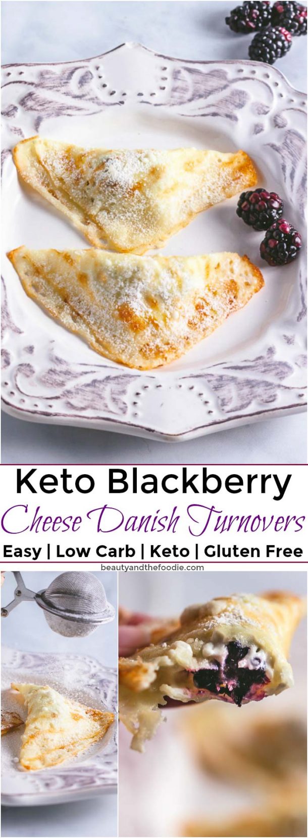 Keto Blackberry Cheese Danish Turnovers - Beauty and the Foodie