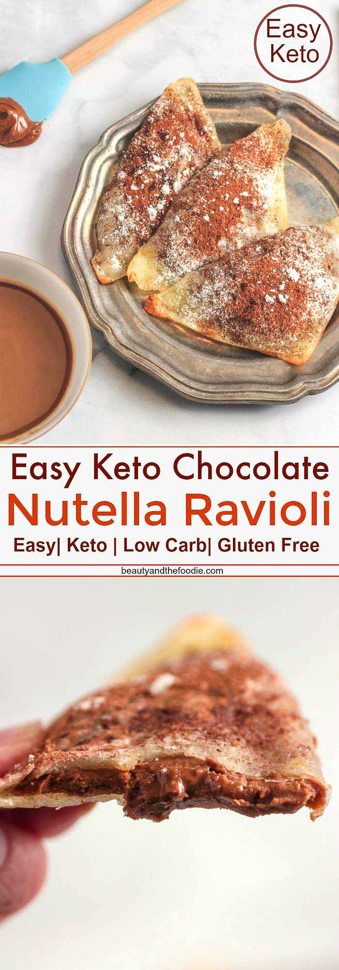Easy Keto Chocolate Nutella Ravioli- Low Carb, keto & gluten free