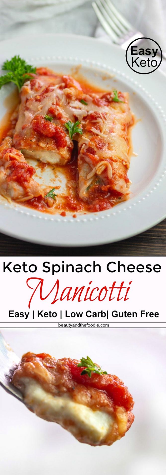 Easy Keto Spinach Cheese Manicotti Beauty and the Foodie