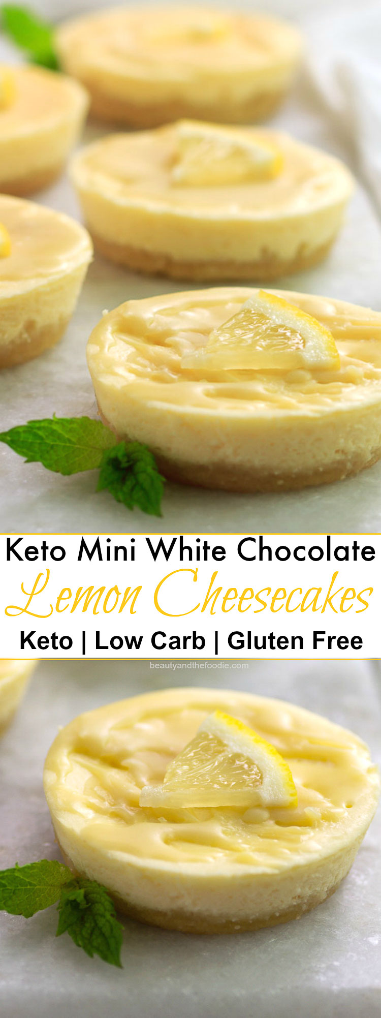 Keto White Chocolate Lemon Cheesecake Minis- Low Carb & Gluten Free