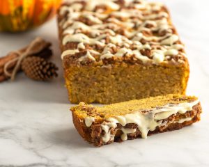 Keto Pumpkin Streusel Bread- Low carb, paleo, & gluten free