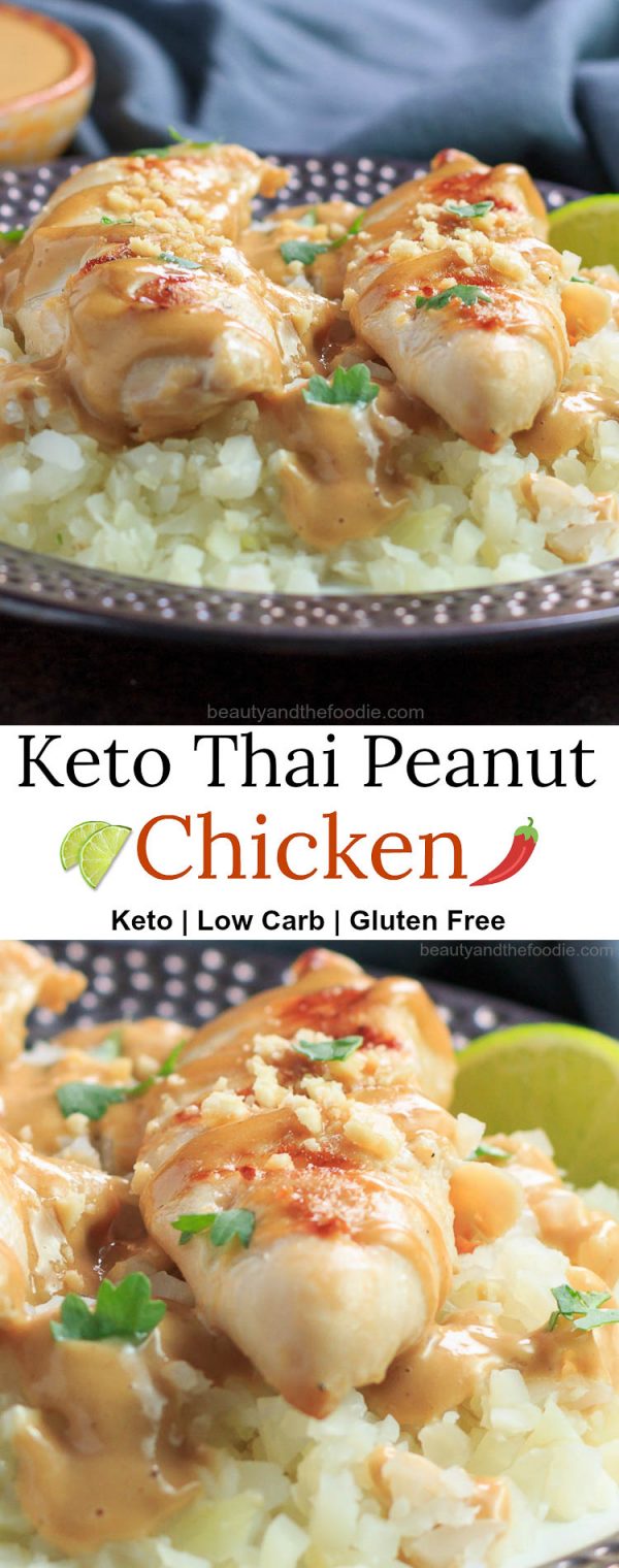 Keto Thai Peanut Chicken Beauty and the Foodie