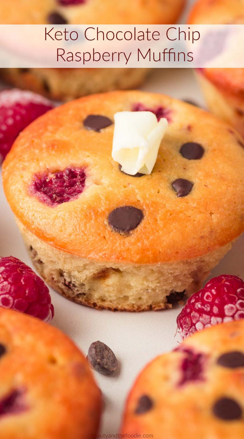 Keto Chocolate Chip Raspberry Muffins Beauty and the Foodie