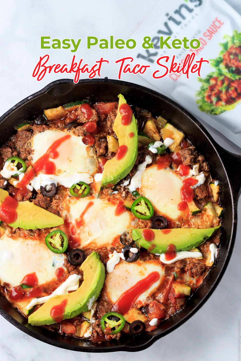 A Mexican breakfast skillet with eggs.