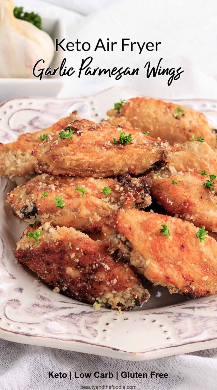 Keto Air Fryer Garlic Parmesan Wings Beauty and the Foodie