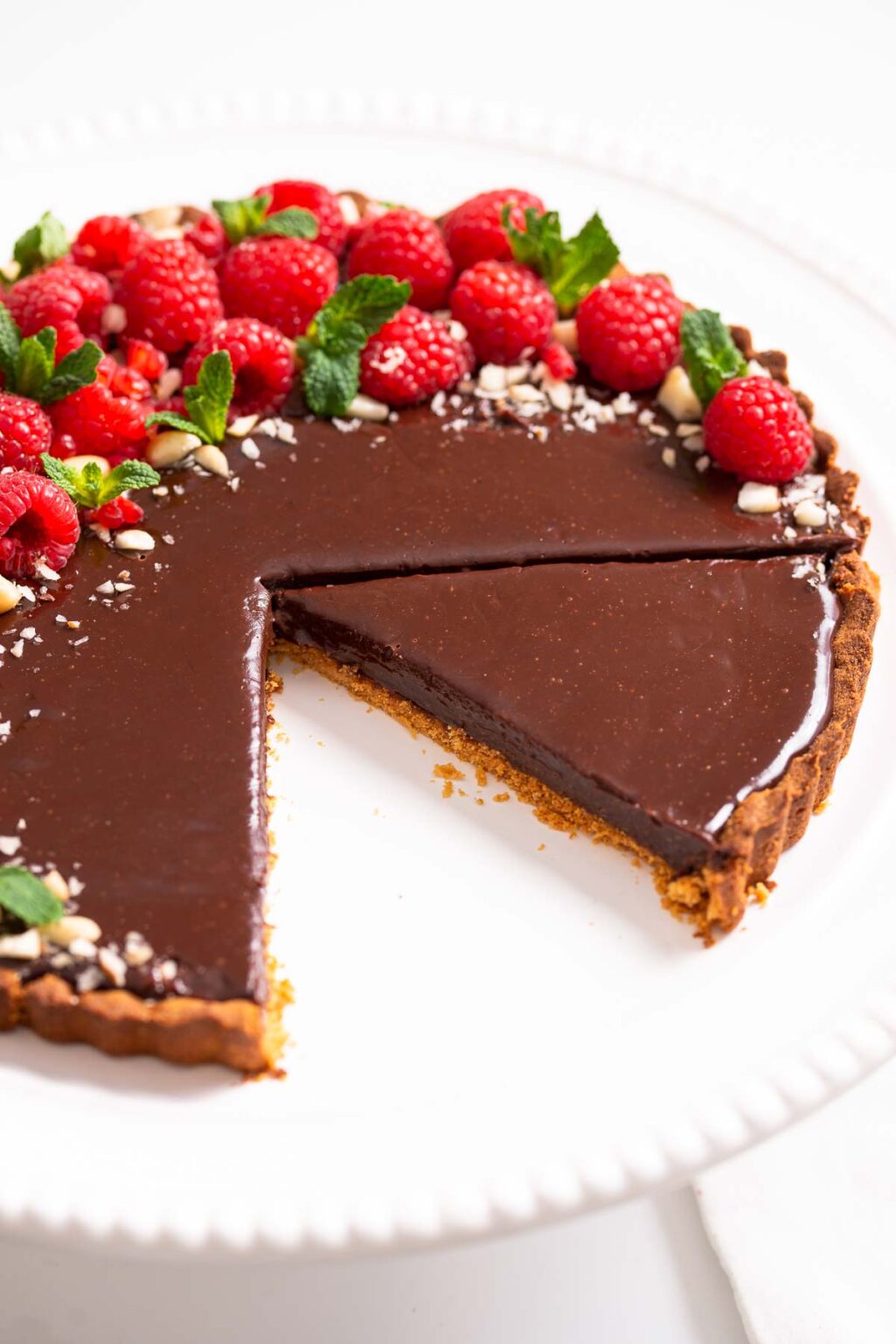 Keto Chocolate Raspberry Tart Beauty and the Foodie