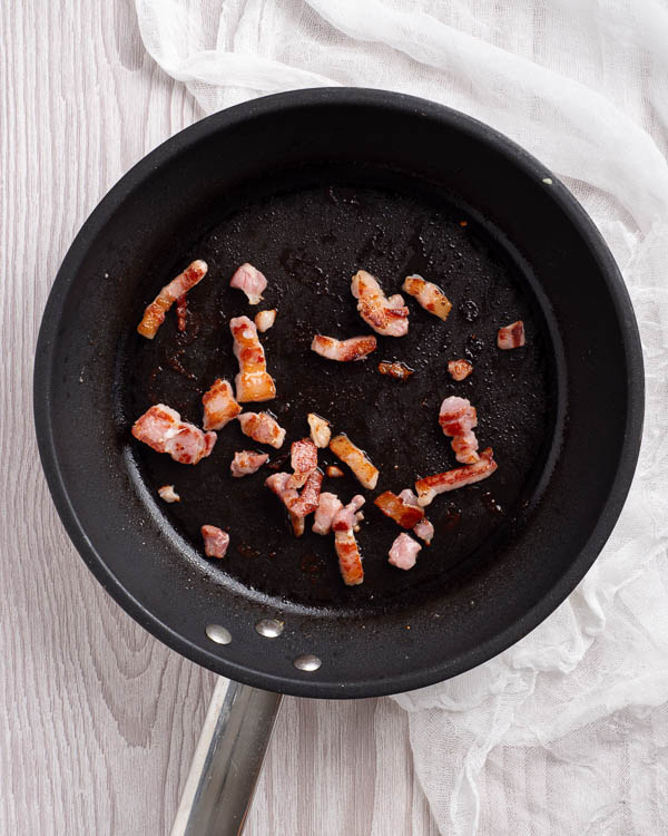 Frying the bacon.