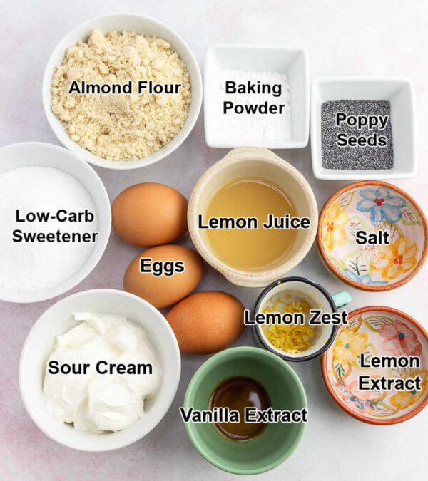 Lemon Poppy Seed Muffins ingredients.