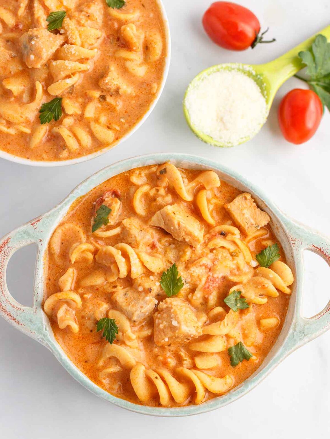 Instant Pot Keto Chicken Tomato Alfredo Pasta Beauty and the Foodie