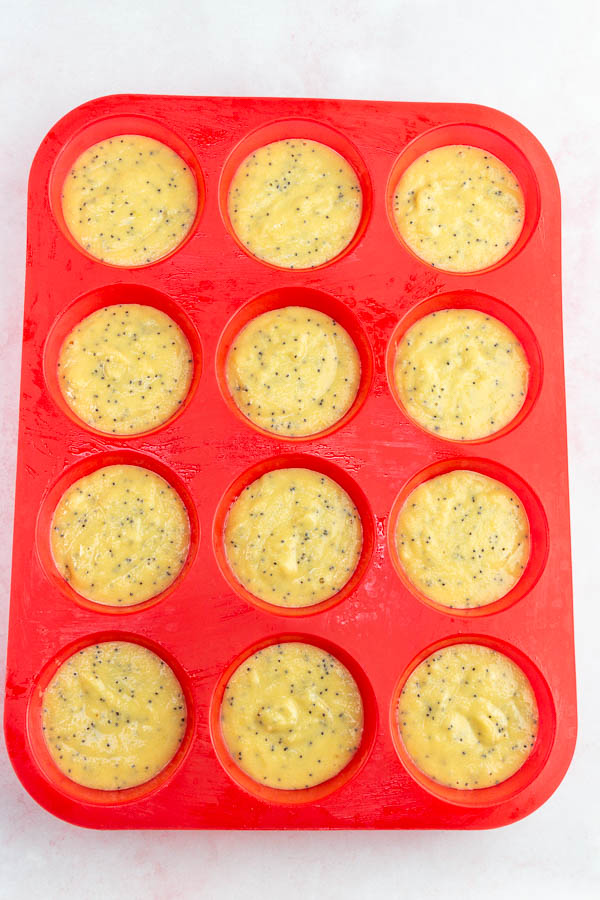 Divide batter evenly among the muffin liners or cups.