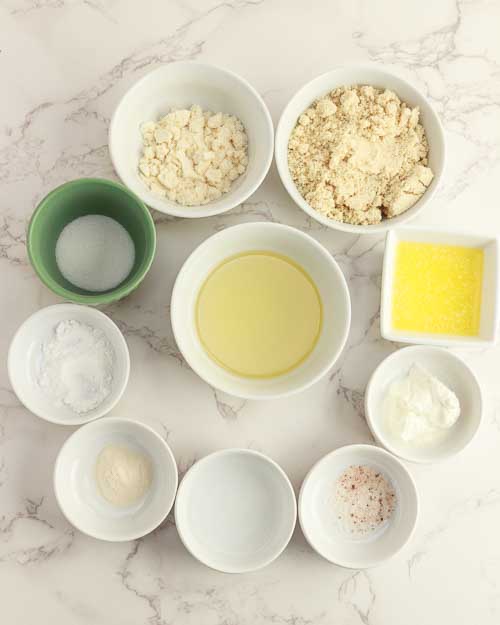 Ingredients for making keto donut holes.