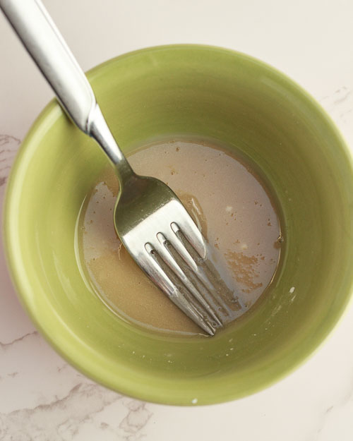 Mixing the glaze.