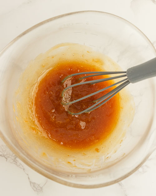 Mixing the glaze.