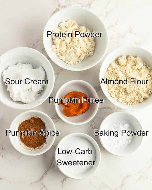 Ingredients for making keto pumpkin donut holes.